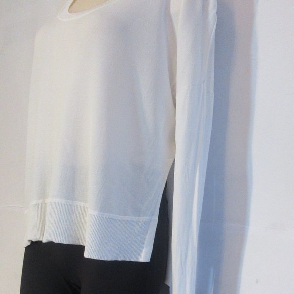 Aritzia Wilfred Top Asymmetrical Women's Relaxed Fit White Long Sleeves medium - Picture 2 of 8